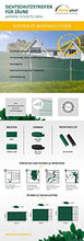 Thermoplast - Strisce di protezione per recinzioni, Vertical Basic, 60 m x 48 mm, 2,88 m2, verde RAL 6005 + 100 clip