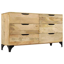 SKM Cassettiera in Legno Massello di Mango 140x45x80 cm