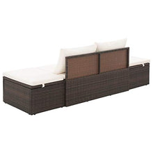 FAMIROSA Lettino da Giardino Marrone 195x60 cm in Polyrattan