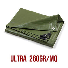 STI Telo PVC Ultra 260gr occhiellato Copertura Impermeabile Esterni Verde 2,5X3m