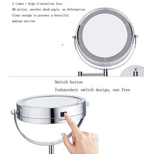 Specchio Per Il Trucco Specchi Specchio Da Barba Con Luce A Led / Specchio Da Bagno / Specchio Da Trucco / Ingrandimento 5X (8,5 Pollici) Di Diametro Specchio Girevole A Doppia Faccia Specchio Per Tru