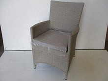 fantasie d oriente Poltrona in Rattan Sintetico Grigio Striato Struttura in Alluminio C/Cuscino CM 58X63X89 H Non in Kit di Montaggio per Esterno Giardino