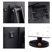 Bxiaoyan Specchio cosmetico Nuovo Desktop Multifunzione Storage Vanity Specchio Riempimento Luce Rotante Specchio Touch Sensor Dimming Specchio 10 Volte Trucco Specchio Nero