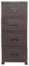 Pamex 511701 Cassettiera in plastica con 4 cassetti, marrone, 90 x 38 x 46 cm