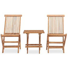 FAMIROSA Set da Pranzo da Giardino Pieghevole 3 pz in Massello di Teak-5455