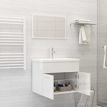 vidaXL Set Mobili da Bagno 2 pz Bianco Lucido in Truciolato