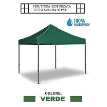 GrecoShop Gazebo Pieghevole Impermeabile in Alluminio 3x3m Verde - MOD. Super Ignis