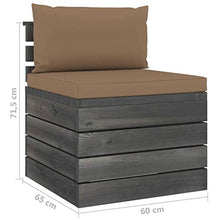 vidaXL Divano Centrale da Giardino Pallet con Cuscini in Legno di Pino