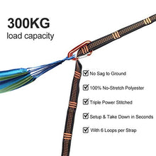 Cinghie per amaca, per appendere alberi e amaca, 300 kg, resistenti, da campeggio, con cinghie da appendere al 100% in poliestere non elasticizzato, confezione da 2