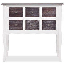 fzyhfa armadio di console 6 cassetti in legno 80 x 36 x 79 cm (L x L x H) Grigio e Bianco