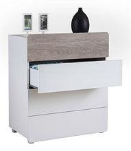 Comò a 4 cassetti Colore Bianco e gessato