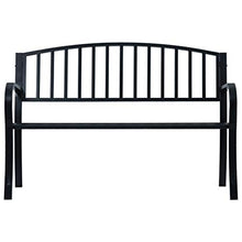 OUSEE Panchina da Giardino 125 cm Nera in Acciaio