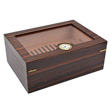 WY-YAN Vetro Trasparente Tetto apribile Visualizza Legno di Cedro Messa Humidor