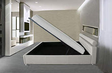 Gstore Letto Matrimoniale Contenitore in Ecopelle Moderno [JB11] (Bianco, Ecopelle)