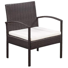 SKM Set Divani da Giardino 5 pz con Cuscini in Polyrattan Marrone (41.5kg)