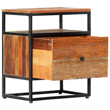 vidaXL Comodino Tavolino da Notte Solido Robusto Resistente Pratico Comodo Utile Armadietto Ampio 40x30x50 cm in Legno Massello di Recupero e Acciaio