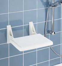 WENKO 17937100 Secura, Sedile per Doccia Pieghevole in plastica, Bianco, 32 x 19 x 36 cm