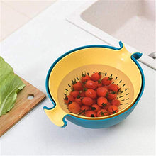 BANGSUN - Lavabo girevole a doppio scarico, rotondo, 2 pezzi, colore: Giallo