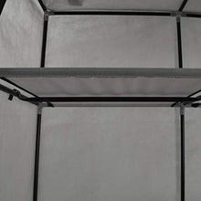mewmewcat Armadio con Scomparti e Aste Grigio in Tessuto 150x45x175 cm