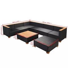 Chloe Rossetti - Set di divani da giardino in polyrattan, 7 pezzi, colore: marrone, spessore: 5,1 cm