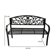 Panchina Schienale Decorato - 129x50x91 cm