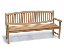 Bergamo - Panchina da Giardino, Resistente alle intemperie, in Legno di Teak Massiccio, Cuscino e Colore Non Inclusi, Larghezza 120 cm