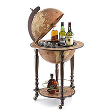 Zoffoli - Mappamondo Bar Da Terra Da Vinci Rust, Porta Liquori, Legno, 55 × 55 × h 93 cm