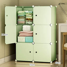 Locker Plastic Armadio Armadio Rimovibili Noleggio Divide-Grid Scaffali Abbigliamento Home Camera Dormitorio Rosa 75X47X111CM MUMUJIN (Color : Green)
