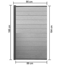 Mendler Pannello supplementare frangivento Stretto Privacy Sarthe WPC Alluminio Premium 95cm Grigio