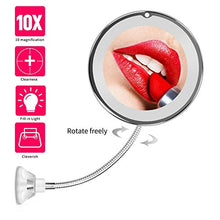 Belleashy Specchio Trucco 10X Ingrandimento Trucco Specchio Portatile Illuminato Per Il Bagno