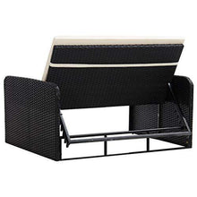 Set di 2 lounge da giardino con cuscini in polyrattan nero - Arredi Casa