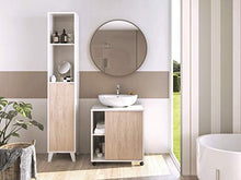 Muebles Pitarch Mobili da Lavabo Sintra, 64 x 59 x 45 cm Larghezza x profondità, Colore Quercia, melamina, Altezza, Bianco/Roble Aurora, Regular