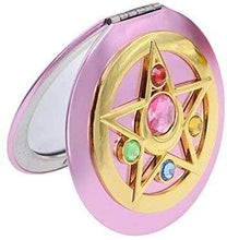 JACKWS Specchio Specchio di Trucco di Sailor Moon Portable Trucco Crystal Star Specchio Pieghevole Doppio Specchio for Bagno Camera da Letto di Viaggio