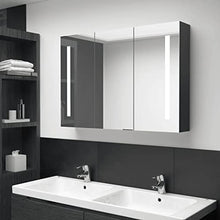 vidaXL Armadietto Bagno con Specchio e Luci LED con Ante e Ripiani Interni Elegante Moderno Funzionale Mobiletto Pensile 60x14x62 cm MDF e Melamina