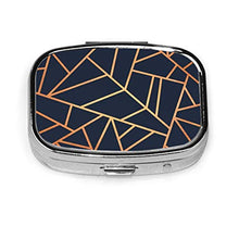 Scatola quadrata per pillole medicinali in rame e Midnight Navy moda pillola organizer viaggio pillola dispenser per vitamine integratori