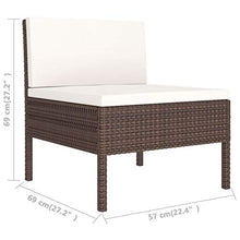 Tidyard Set 6 pz Divani da Giardino Modulari 5 Posti in Polyrattan con Tavolini e Cuscini,Divano da Esterno,Set Divani da Giardino in Rattan,Set Divani Modulari da Giardino per Esterno
