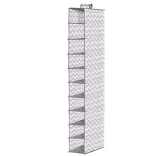 SPRINGOS - Organizer da appendere in tessuto, 6 ripiani, per armadio (120 x 15 x 30 cm, grigio/bianco)