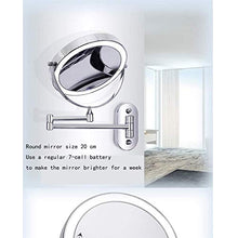 C-J-Xin Bagno Specchio Rotondo, Metallo Illuminate Uomini Specchio da rasatura Piccolo Appartamento Fold Specchio di Bellezza Multifunzione Dressing Specchio Specchio per Il Trucco