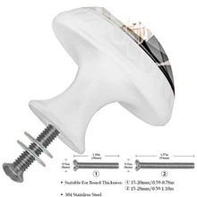 Manopole per cassetti in vetro di cristallo, per cassetti, cassetti, cassetti, cassetti, armadi, comodini, librerie, teste di mucche bianche e nere