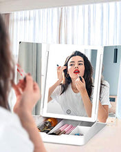 Specchio Trucco Con 32 LEDs, Specchio Bianco cosmetico, Specchio di Vanity Trifold, Specchio per Il con Touchscreen per Il Trucco Con Scatola, Specchio Bagno con Luci