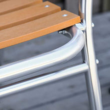 Outsunny Set Tavolo e 4 Sedie da Giardino e Terrazza, Arredamento da Esterno in Alluminio e Plastica, Colore Legno