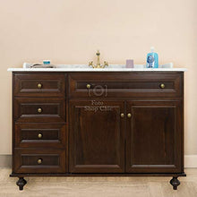 Shop Chic Mobile da bagno con top in marmo classico color noce 120 cm