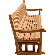 Panchina a dondolo Roma in legno massiccio di teak