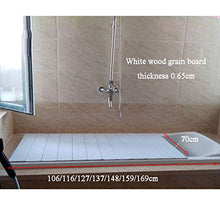 AnnYGJ Vasca da Bagno Caddy, Vasca da Bagno Custodia Antipolvere Ripiegabile in PVC Ripiano Portaoggetti iPad, Bianco Larghezza 70 cm (Dimensioni : 137x70x0.65cm)