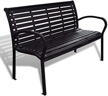 Terrazza all'aperto Park Seat Garden Bench (nero) Dimensioni: 125 x 60.5 x 80,5 cm (lunghezza x larghezza x altezza),Garden bench