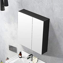 Armadietto A Specchio Armadietto A Specchio Separato Completamente Chiuso Armadietto da Toilette Armadietto da Bagno Specchio da Bagno Multifunzionale (Color : Black, Size : 70 * 65 * 12cm)
