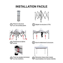 Greaden - Gazebo da giardino bianco con 4 pareti da 3 x 3 m, in alluminio e acciaio, 30 mm