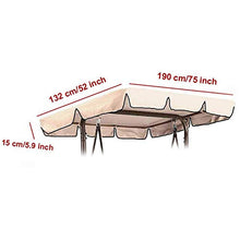 ROSELI Altalena da Giardino con Soffitto Sostituibile, Altalena Impermeabile per Terrazza Esterna, Tessuto Oxford 3 Posti 210D: 190X132X15 Cm