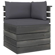 vidaXL Divano Angolare da Giardino su Pallet con Cuscini Legno di Pino