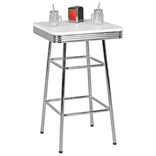KADIMA DESIGN Tavolo bar 60 x 60 cm American Diner Bianco/Alu Design Retro bistrot tavolo quadrato